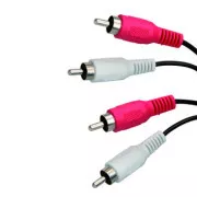 Audio kabel 2x CINCH samec - 2x CINCH samec, 1.5m, černá, Logo blistr, DOPRODEJ