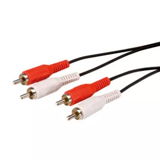 Audio kabel 2x CINCH samec - 2x CINCH samec, 1.5m, černá, Logo blistr, DOPRODEJ Audio kabel 2x CINCH samec - 2x CINCH samec, 1.5m, černá, Logo blistr, DOPRODEJ