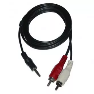 Audio kabel Jack (3.5mm) samec - 2x CINCH samec, 1.5m, černá Audio kabel Jack (3.5mm) samec - 2x CINCH samec, 1.5m, černá