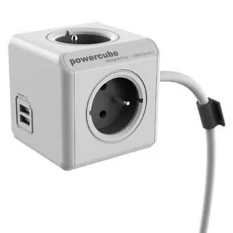 Síťový kabel 230V prodlužovací, CEE7 (vidlice) - POWERCUBE, 1.5m, EXTENDED USB, šedý, POWERCUBE, 4 zásuvky, PD 20W A+C Síťový kabel 230V prodlužovací, CEE7 (vidlice) - POWERCUBE, 1.5m, EXTENDED USB, šedý, POWERCUBE, 4 zásuvky, PD 20W A+C