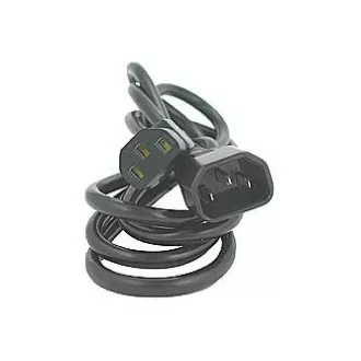 Síťový kabel 230V prodlužovací, C13 - C14, 2m, VDE approved, černý, Logo Síťový kabel 230V prodlužovací, C13 - C14, 2m, VDE approved, černý, Logo