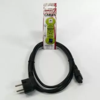 Síťový kabel 230V napájecí k notebooku, CEE7 (vidlice) - C5, 2m, VDE approved, černý, Logo, koncovka ve tvaru trojlístku (MickeyMo Síťový kabel 230V napájecí k notebooku, CEE7 (vidlice) - C5, 2m, VDE approved, černý, Logo, koncovka ve tvaru trojlístku (MickeyMo