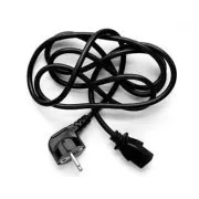 Síťový kabel 230V napájecí, CEE7 (vidlice) - C13, 3m, VDE approved, černý, Logo, blistr, DOPRODEJ