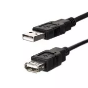 USB prodlužka (2.0), USB A samec - USB A samice, 1.8m, černá, DOPRODEJ
