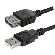 Logo USB prodlužka (2.0), USB A samec - USB A samice, 1.8m, černá, blistr, DOPRODEJ