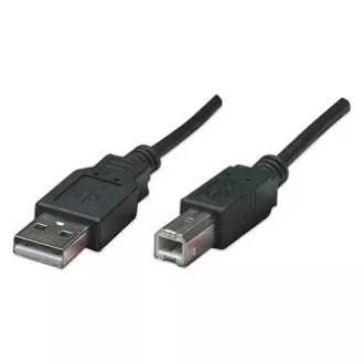 USB kabel (2.0), USB A samec - USB B samec, 3m, černý USB kabel (2.0), USB A samec - USB B samec, 3m, černý
