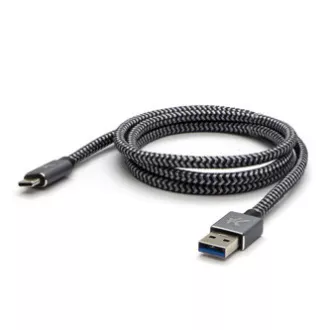 Logo USB kabel (3.2 gen 1), USB A samec - USB C samec, 2m, 5 Gb/s, 5V/2A, šedý, box, kovové opletení, hliníkový kryt konektoru, DO Logo USB kabel (3.2 gen 1), USB A samec - USB C samec, 2m, 5 Gb/s, 5V/2A, šedý, box, kovové opletení, hliníkový kryt konektoru, DO