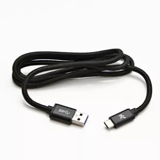 Logo USB kabel (3.2 gen 1), USB A samec - USB C samec, 2m, 5 Gb/s, 5V/3A, černý, box, nylonové opletení, hliníkový kryt konektoru, Logo USB kabel (3.2 gen 1), USB A samec - USB C samec, 2m, 5 Gb/s, 5V/3A, černý, box, nylonové opletení, hliníkový kryt konektoru,