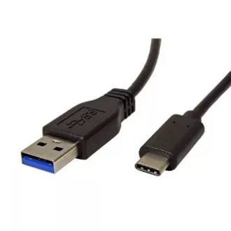 USB kabel (3.1), USB A samec - USB C samec, 0.5m, kulatý, černý, plastic bag, DOPRODEJ USB kabel (3.1), USB A samec - USB C samec, 0.5m, kulatý, černý, plastic bag, DOPRODEJ