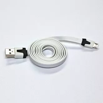 Logo USB kabel (2.0), USB A samec - microUSB samec, 1m, plochý, bílý, blistr, DOPRODEJ Logo USB kabel (2.0), USB A samec - microUSB samec, 1m, plochý, bílý, blistr, DOPRODEJ