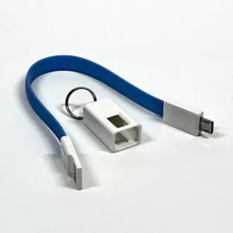 USB kabel (2.0), USB A samec - microUSB samec, 0.2m, modrý, klíčenka, DOPRODEJ USB kabel (2.0), USB A samec - microUSB samec, 0.2m, modrý, klíčenka, DOPRODEJ