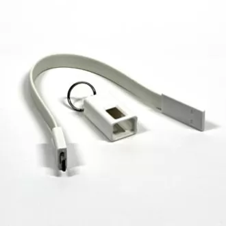 USB kabel (2.0), USB A samec - microUSB samec, 0.2m, bílý, klíčenka, DOPRODEJ USB kabel (2.0), USB A samec - microUSB samec, 0.2m, bílý, klíčenka, DOPRODEJ