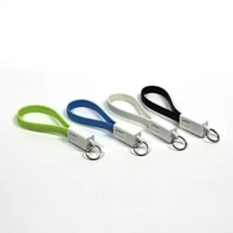 USB kabel (2.0), USB A samec - microUSB samec, 0.2m, bílý, klíčenka, DOPRODEJ USB kabel (2.0), USB A samec - microUSB samec, 0.2m, bílý, klíčenka, DOPRODEJ