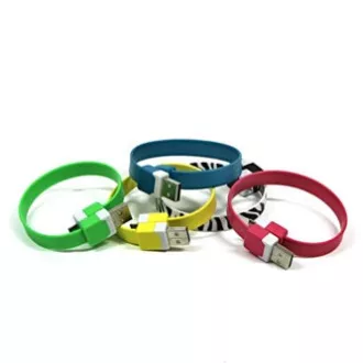 Logo USB kabel (2.0), USB A samec - microUSB samec, 0.25m, růžový, blistr, náramek, DOPRODEJ Logo USB kabel (2.0), USB A samec - microUSB samec, 0.25m, růžový, blistr, náramek, DOPRODEJ