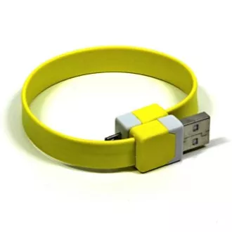 USB kabel (2.0), USB A samec - microUSB samec, 0.25m, žlutý, náramek, DOPRODEJ USB kabel (2.0), USB A samec - microUSB samec, 0.25m, žlutý, náramek, DOPRODEJ
