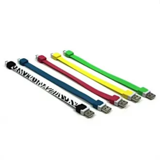 USB kabel (2.0), USB A samec - microUSB samec, 0.25m, žlutý, náramek, DOPRODEJ USB kabel (2.0), USB A samec - microUSB samec, 0.25m, žlutý, náramek, DOPRODEJ