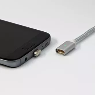 USB kabel (2.0), USB A samec - Magnetická koncovka, 1m, stříbrný, DOPRODEJ USB kabel (2.0), USB A samec - Magnetická koncovka, 1m, stříbrný, DOPRODEJ