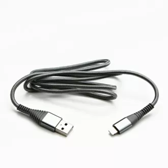 Logo USB kabel (2.0), USB A samec - Apple Lightning samec, 2m, MFi certifikace, 5V/2,4A, stříbrný, box, nylonové opletení, hliníko Logo USB kabel (2.0), USB A samec - Apple Lightning samec, 2m, MFi certifikace, 5V/2,4A, stříbrný, box, nylonové opletení, hliníko