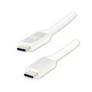Logo USB kabel (3.2 gen 1), USB C samec - USB C samec, 1m, 5 Gb/s, 5V/3A, bílý, box, nylonové opletení, hliníkový kryt konektoru,