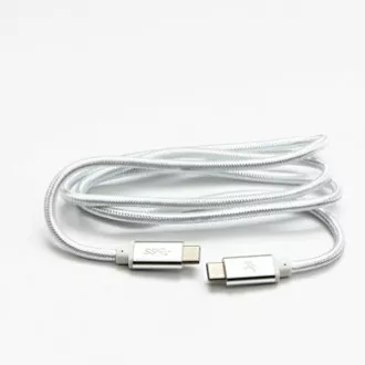 Logo USB kabel (3.2 gen 1), USB C samec - USB C samec, 2m, 5 Gb/s, 5V/3A, bílý, box, nylonové opletení, hliníkový kryt konektoru, Logo USB kabel (3.2 gen 1), USB C samec - USB C samec, 2m, 5 Gb/s, 5V/3A, bílý, box, nylonové opletení, hliníkový kryt konektoru,