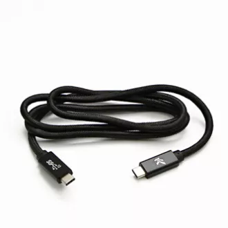 Logo USB kabel (3.2 gen 2), USB C samec - USB C samec, 1m, Power Delivery 100W, 10 Gb/s, 20V/5A, černý, box, nylonové opletení, hl Logo USB kabel (3.2 gen 2), USB C samec - USB C samec, 1m, Power Delivery 100W, 10 Gb/s, 20V/5A, černý, box, nylonové opletení, hl