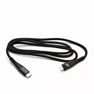 Logo USB kabel (2.0), USB C samec - Apple Lightning samec, 2m, MFi certifikace, 5V/3A, černý, box, nylonové opletení, hliníkový kr Logo USB kabel (2.0), USB C samec - Apple Lightning samec, 2m, MFi certifikace, 5V/3A, černý, box, nylonové opletení, hliníkový kr