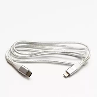 Logo USB kabel (2.0), USB C samec - Apple Lightning samec, 2m, MFi certifikace, 5V/3A, bílý, box, nylonové opletení, hliníkový kry Logo USB kabel (2.0), USB C samec - Apple Lightning samec, 2m, MFi certifikace, 5V/3A, bílý, box, nylonové opletení, hliníkový kry