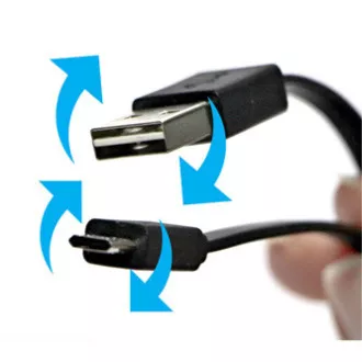 Logo USB kabel (2.0), USB A samec reversible - microUSB samec reversible, 1m, reversible, černý, blistr, DOPRODEJ Logo USB kabel (2.0), USB A samec reversible - microUSB samec reversible, 1m, reversible, černý, blistr, DOPRODEJ