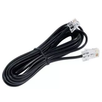 Telefonní kabel 4 žíly, RJ11 samec - RJ45 samec, 3 m, plochý, černý, pro ADSL modem, economy Telefonní kabel 4 žíly, RJ11 samec - RJ45 samec, 3 m, plochý, černý, pro ADSL modem, economy