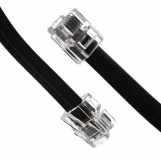 Telefonní kabel 4 žíly, RJ11 samec - RJ11 samec, 3 m, černý, pro ADSL modem, economy, DOPRODEJ Telefonní kabel 4 žíly, RJ11 samec - RJ11 samec, 3 m, černý, pro ADSL modem, economy, DOPRODEJ
