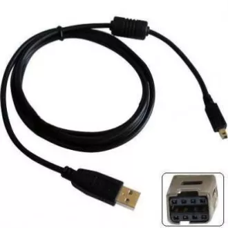 Logo USB kabel (2.0), USB A samec - 8-pin samec, 31179, 1.8m, černý, blistr, MINOLTA, DOPRODEJ