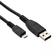 USB kabel (2.0), USB A samec - microUSB samec, 1.8m, černý, DOPRODEJ