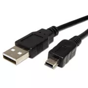 Logo USB kabel (2.0), USB A samec - miniUSB samec, 1m, černý, blistr, DOPRODEJ