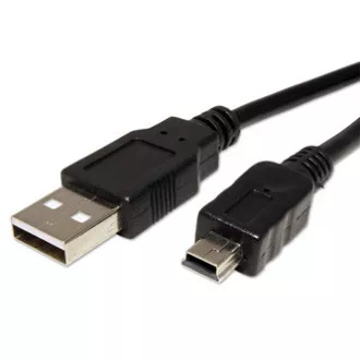 USB kabel (2.0), USB A samec - miniUSB samec, 1.8m, černý, DOPRODEJ USB kabel (2.0), USB A samec - miniUSB samec, 1.8m, černý, DOPRODEJ