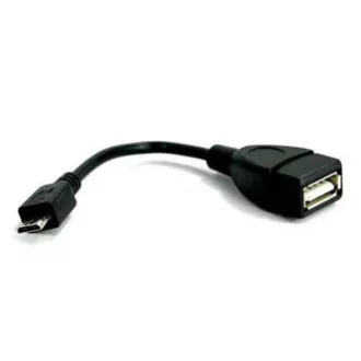 Logo USB kabel (2.0), microUSB samec - USB A samice, 0.15m, OTG, černý, DOPRODEJ Logo USB kabel (2.0), microUSB samec - USB A samice, 0.15m, OTG, černý, DOPRODEJ