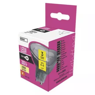 LED žárovka EMOS Lighting GU10, 220-240V, 4.2W, 333lm, 3000k, teplá bílá, 30000h, Classic MR16 52x50x50mm