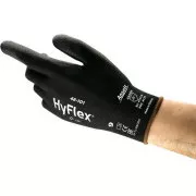 Povrstvené rukavice ANSELL HYFLEX 48-101, černé