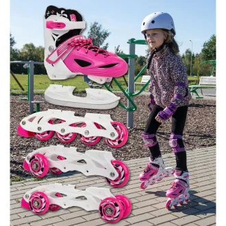Kolečkové brusle 4v1 Enero KIDS - růžovo-bílé Kolečkové brusle 4v1 Enero KIDS - růžovo-bílé