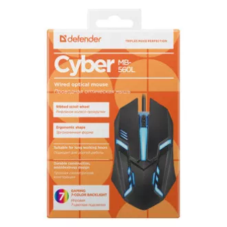 Defender Cyber MB-560L Myš drátová, černá, 1200DPI Defender Cyber MB-560L Myš drátová, černá, 1200DPI