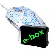 E-blue Mazer Pro Myš drátová, bílo-modrá, 2500DPI, e-box