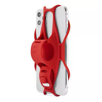 Držák mobilu Bone Bike Tie 3, na kolo, nastavitelná velikost, červený, 4.7-7.2", silikon, k připevnění na řídítka, červená