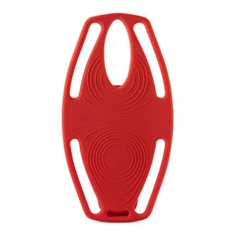 Držák mobilu Bone Bike Tie 3, na kolo, nastavitelná velikost, červený, 4.7-7.2", silikon, k připevnění na řídítka, červená