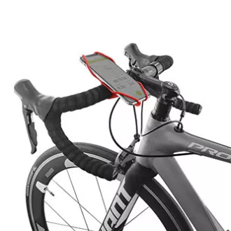 Držák mobilu Bone Bike Tie 3, na kolo, nastavitelná velikost, červený, 4.7-7.2", silikon, k připevnění na řídítka, červená