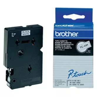 Brother originální páska do tiskárny štítků, Brother, TC-291, černý tisk/bílý podklad, laminovaná, 7.7m, 9mm Brother originální páska do tiskárny štítků, Brother, TC-291, černý tisk/bílý podklad, laminovaná, 7.7m, 9mm