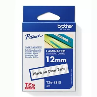 Brother originální páska do tiskárny štítků, Brother, TZE-131S, černý tisk/průsvitný podklad, laminovaná, 4m, 12mm Brother originální páska do tiskárny štítků, Brother, TZE-131S, černý tisk/průsvitný podklad, laminovaná, 4m, 12mm