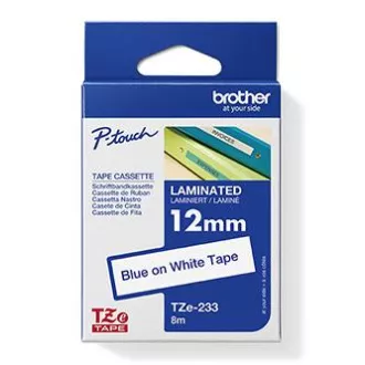 Brother originální páska do tiskárny štítků, Brother, TZE-233, modrý tisk/bílý podklad, laminovaná, 8m, 12mm Brother originální páska do tiskárny štítků, Brother, TZE-233, modrý tisk/bílý podklad, laminovaná, 8m, 12mm