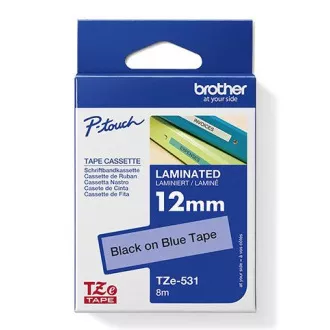 Brother originální páska do tiskárny štítků, Brother, TZE-531, černý tisk/modrý podklad, laminovaná, 8m, 12mm Brother originální páska do tiskárny štítků, Brother, TZE-531, černý tisk/modrý podklad, laminovaná, 8m, 12mm