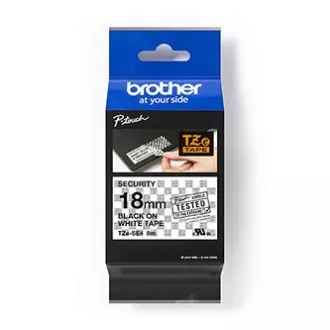 Brother originální páska do tiskárny štítků, Brother, TZE-SE4, černý tisk/bílý podklad, laminovaná, 8m, 18mm, plombovací Brother originální páska do tiskárny štítků, Brother, TZE-SE4, černý tisk/bílý podklad, laminovaná, 8m, 18mm, plombovací