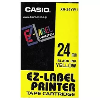 Casio originální páska do tiskárny štítků, Casio, XR-24YW1, černý tisk/žlutý podklad, nelaminovaná, 8m, 24mm Casio originální páska do tiskárny štítků, Casio, XR-24YW1, černý tisk/žlutý podklad, nelaminovaná, 8m, 24mm