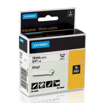Dymo originální páska do tiskárny štítků, Dymo, 18445, S0718620, černý tisk/bílý podklad, 5.5m, 19mm, RHINO vinylová profi D1 Dymo originální páska do tiskárny štítků, Dymo, 18445, S0718620, černý tisk/bílý podklad, 5.5m, 19mm, RHINO vinylová profi D1
